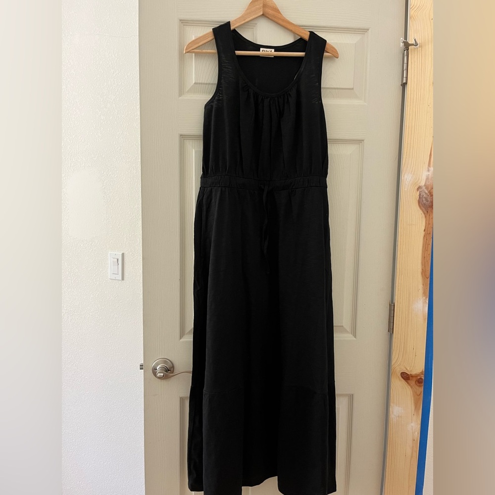 Pact Black 100% Organic Cotton Slub Tank Maxi Dress